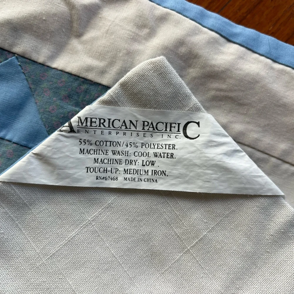 Vintage American Pacific Quilted Patchwork Placemats – Set of 4 Blue Farmhouse